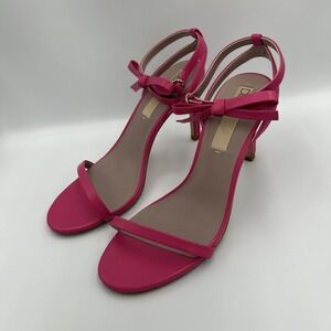Deltan Miranda Leather Ankle Bow Dress Sandals Pink‎ Women's Size 9